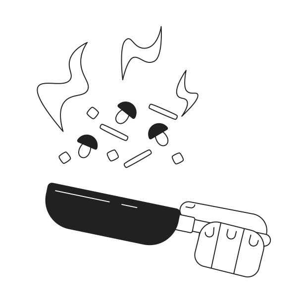 食品制备单色平面矢量对象图片下载