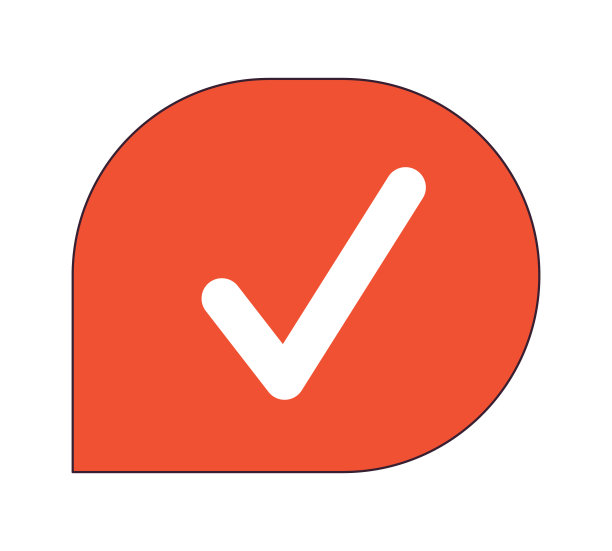 语音气泡与检查标记平线颜色隔离矢量图标图片下载