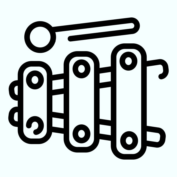 木琴为儿童线图标。儿童乐器矢量插图孤立的白色。儿童音乐玩具轮廓风格设计和应用程序。Eps 10。图片下载