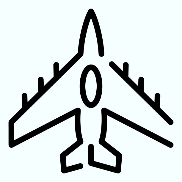 战斗机线图标。陆军飞机矢量插图孤立的白色。军用飞机轮廓样式设计和应用程序。图片下载