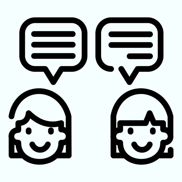 对话线图标。两个说话的人矢量插图孤立在白色。聊天对话大纲风格设计和应用程序。图片下载