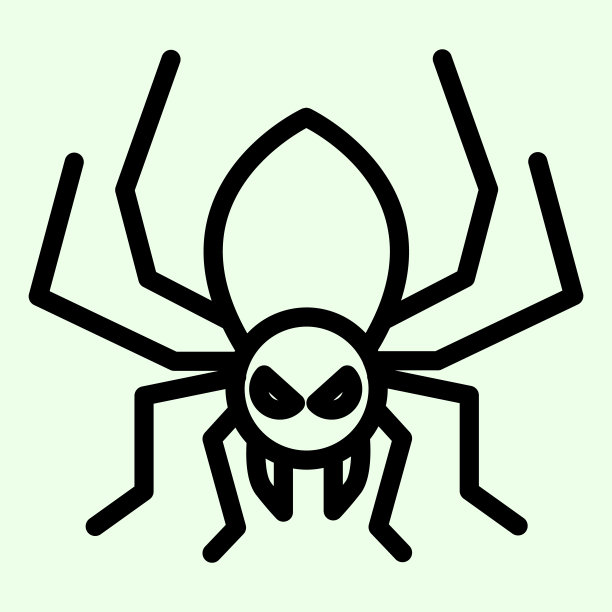 万圣节蜘蛛线图标。可怕的蜘蛛轮廓轮廓风格象形文字在白色的背景。万圣节和神秘标志移动概念网页设计。矢量图形。图片下载