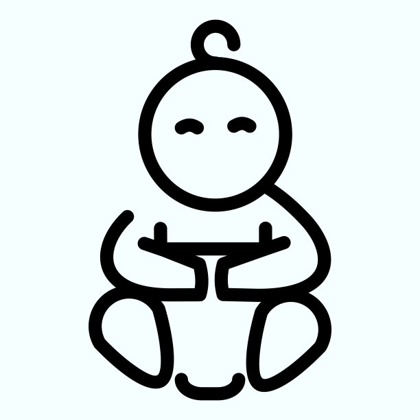 婴儿尿布线图标。新生儿病媒插图孤立在白色。可爱的孩子轮廓风格设计和应用程序。Eps 10。图片下载