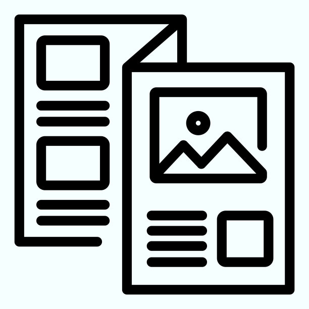 宣传册线条图标。目录矢量插图隔离在白色。小册子大纲样式设计和应用程序。Eps 10。图片下载