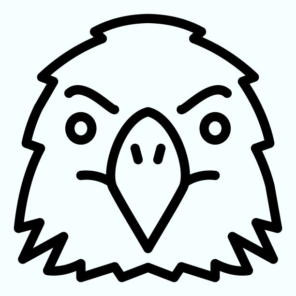 鹰线图标。猎鹰头部矢量插图孤立的白色。鹰鸟轮廓风格设计和应用程序。Eps 10。图片下载