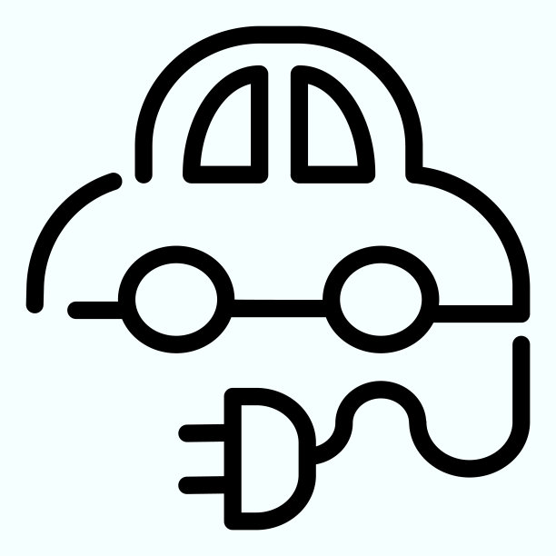 电动汽车线路图标。生态自动矢量插图隔离在白色。生态汽车轮廓风格设计和应用程序。图片下载