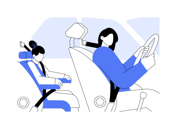 儿童乘客安全抽象概念矢量插图。图片下载