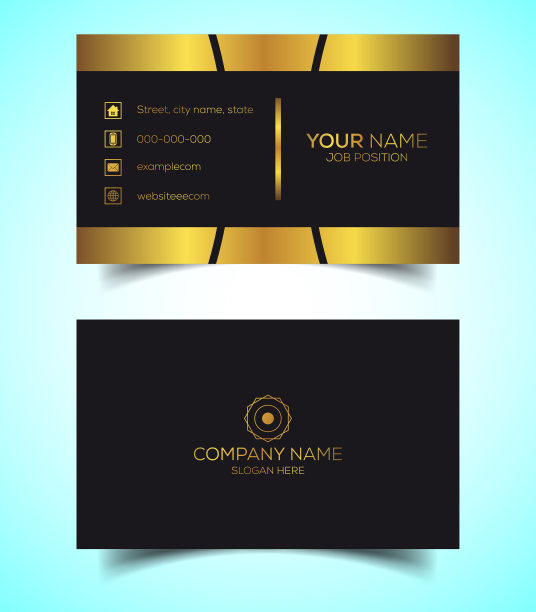双面豪华，现代和优雅的名片设计模板。矢量图图片下载