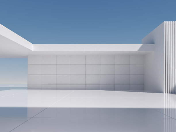 空荡荡的现代建筑大厅图片下载