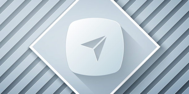 剪纸信息图的城市地图导航图标孤立的灰色背景。界面概念设计。地理定位的概念。纸艺风格。向量图片下载