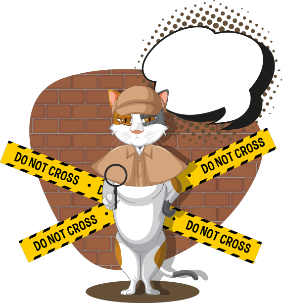 猫侦探在模板中寻找线索图片下载