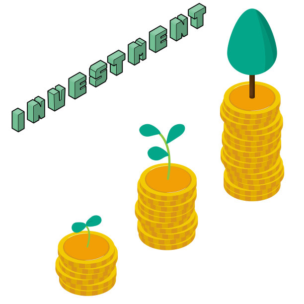 投资和储蓄增长。复合效应的说明。图片下载