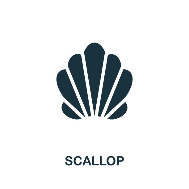 扇贝图标。来自海鲜收藏的简单插图。创意扇贝图标的网页设计，模板，信息图和更多图片下载