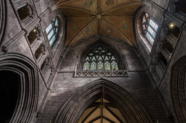 切斯特大教堂内部屋顶图片下载
