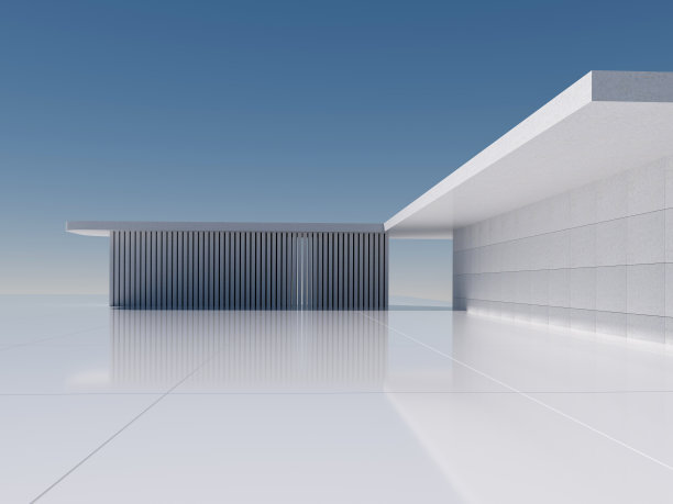 空荡荡的现代建筑大厅图片下载