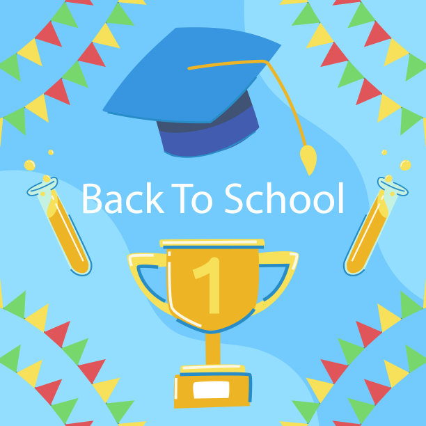 扁平的柱子推迟了开学季节图片下载