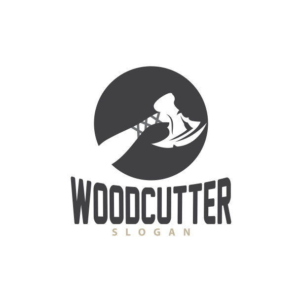 斧标志，木材切割工具黑色轮廓，伐木工矢量，旧复古复古极简主义设计，图标模板说明图片下载