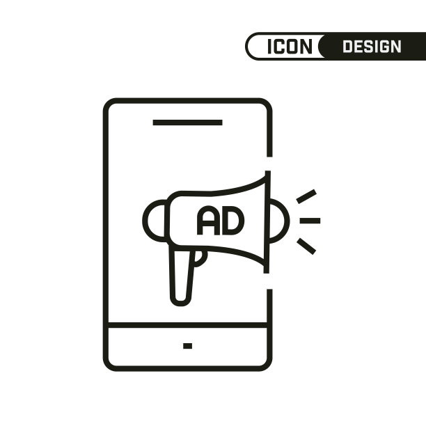 广告图标。单一的图标设计。多用途和编辑细线设计。图片下载
