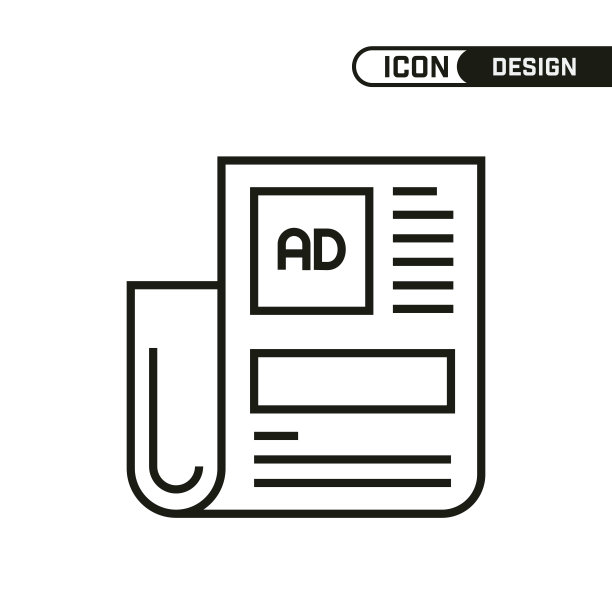 广告图标。单一的图标设计。多用途和编辑细线设计。图片下载