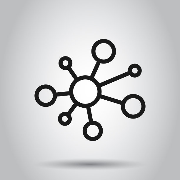 集线器网络连接标志图标在平面风格图片下载