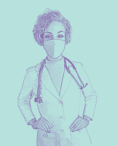 女医生戴外科口罩图片下载