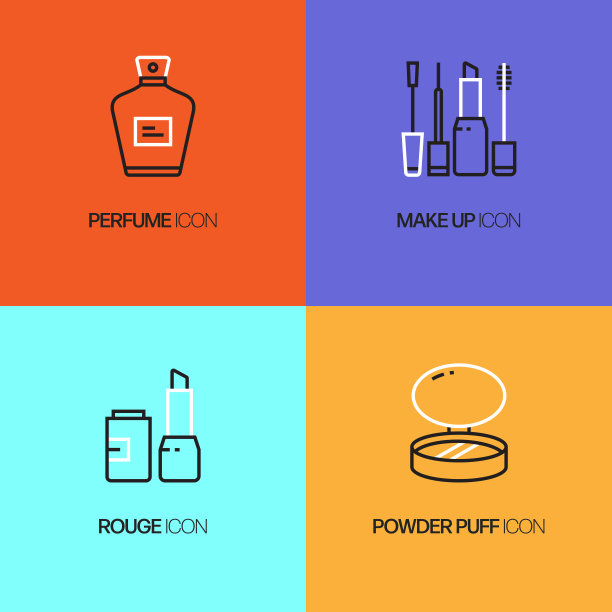 美容，身体护理和化妆品相关的线图标。向量符号说明。图片下载