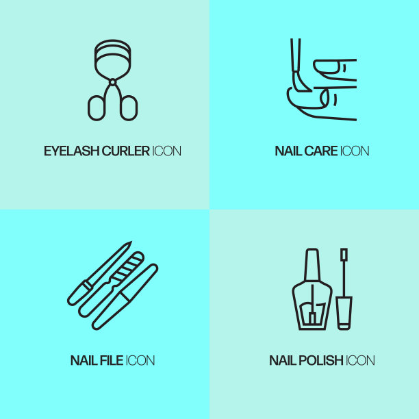 美容，身体护理和化妆品相关的线图标。向量符号说明。图片下载