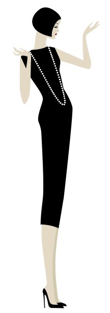 穿着鸡尾酒会礼服的时髦女人图片下载