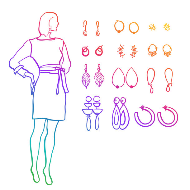 戴着彩虹珠宝的模特图片下载