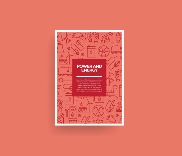 矢量的设计模板和元素为电力和能源在流行的线性风格-无缝模式与线性图标相关的电力和能源-矢量图片下载