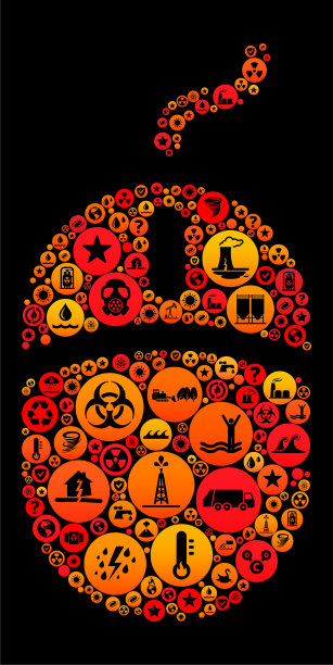 电脑鼠标与气候变化矢量图标图案图片下载