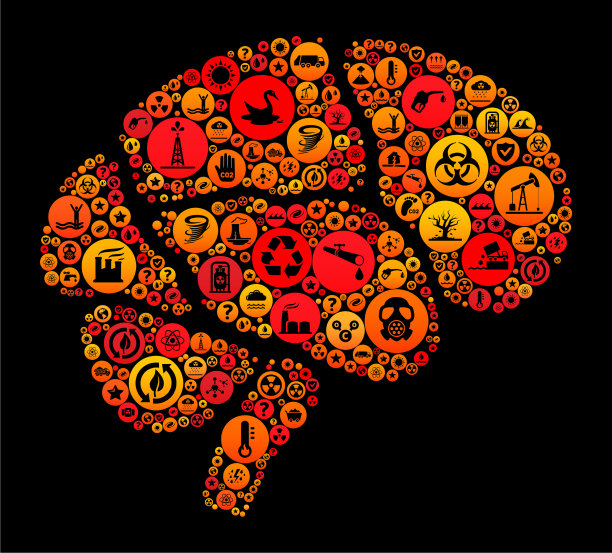 气候变化大脑矢量图标图案图片下载