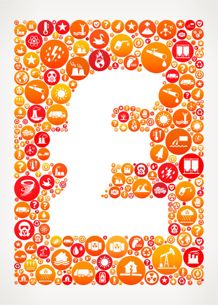 以英镑和气候变化图标为主题的图案图片下载