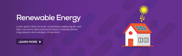 可再生能源平面网络横幅图片下载