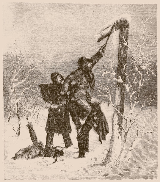 白雪覆盖的路标，卡尔·克朗伯格图片下载