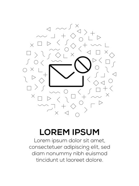 垃圾邮件图标排列几何形状图片下载