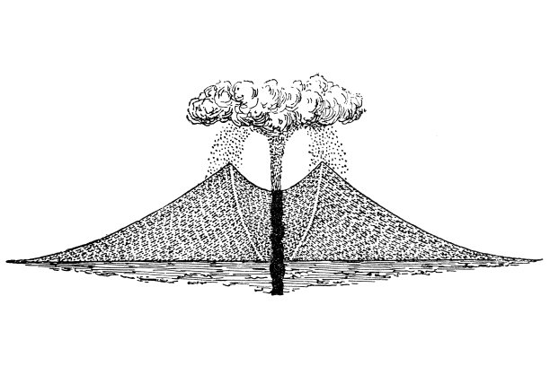 火山的横截面图片下载