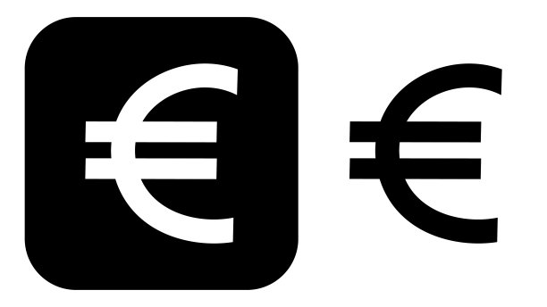 黑色和白色的欧洲符号图标图片下载