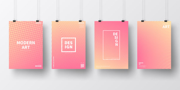 海报与橙色几何设计，孤立在白色背景图片下载