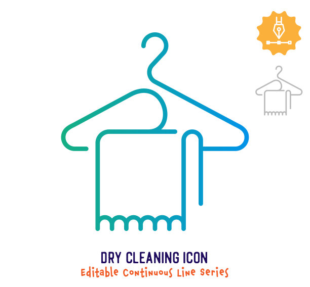 干洗连续线可编辑的行程线图片下载