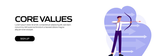 核心价值概念矢量插图网站横幅，广告和营销材料，在线广告，业务演示等。图片下载