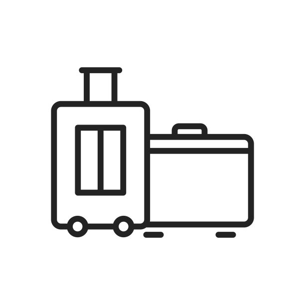 旅行图标在线条风格运输行李食品图片下载