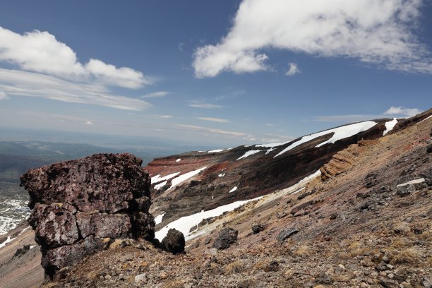 在攀登日本北海道最高的山朝日山时拍摄的照片图片下载