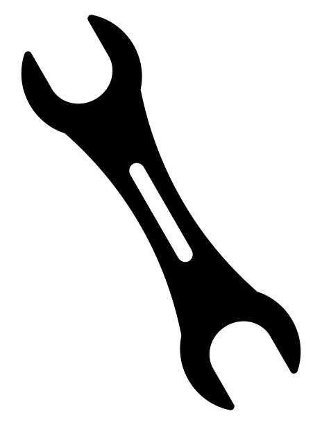 扳手图标说明，黑色在白色背景图片下载