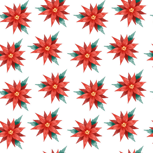 无缝图案圣诞水彩画图片下载