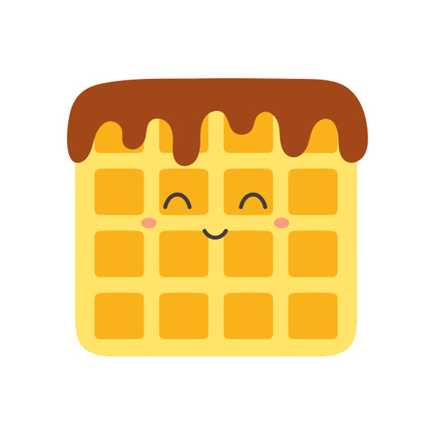 比利时华夫饼人物的卡通矢量插图图片下载