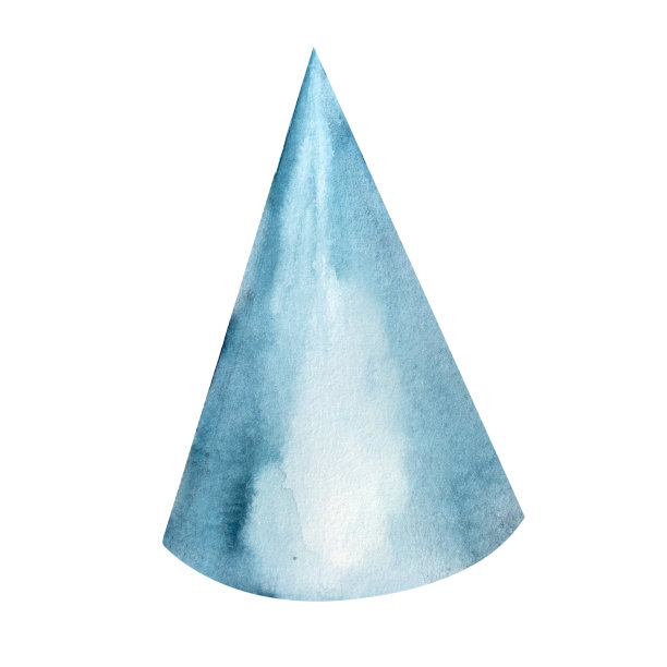 手绘节日帽的水彩插图图片下载