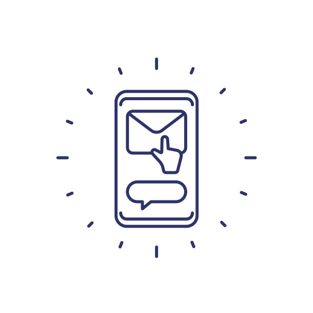 邮件和触摸手势线图标与电话图片下载