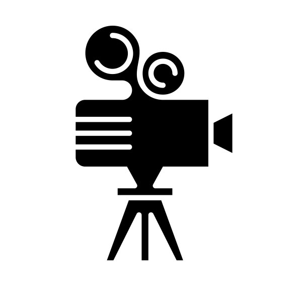 电影黑色填充矢量图标图片下载