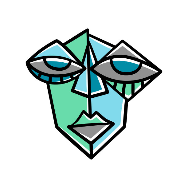 现代插图抽象的脸手绘图片下载